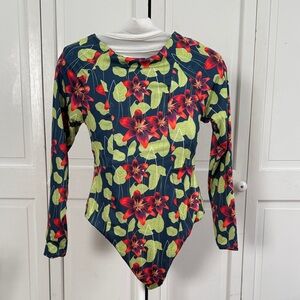 Oric Reversible Floral Long Sleeve Swimsuit.